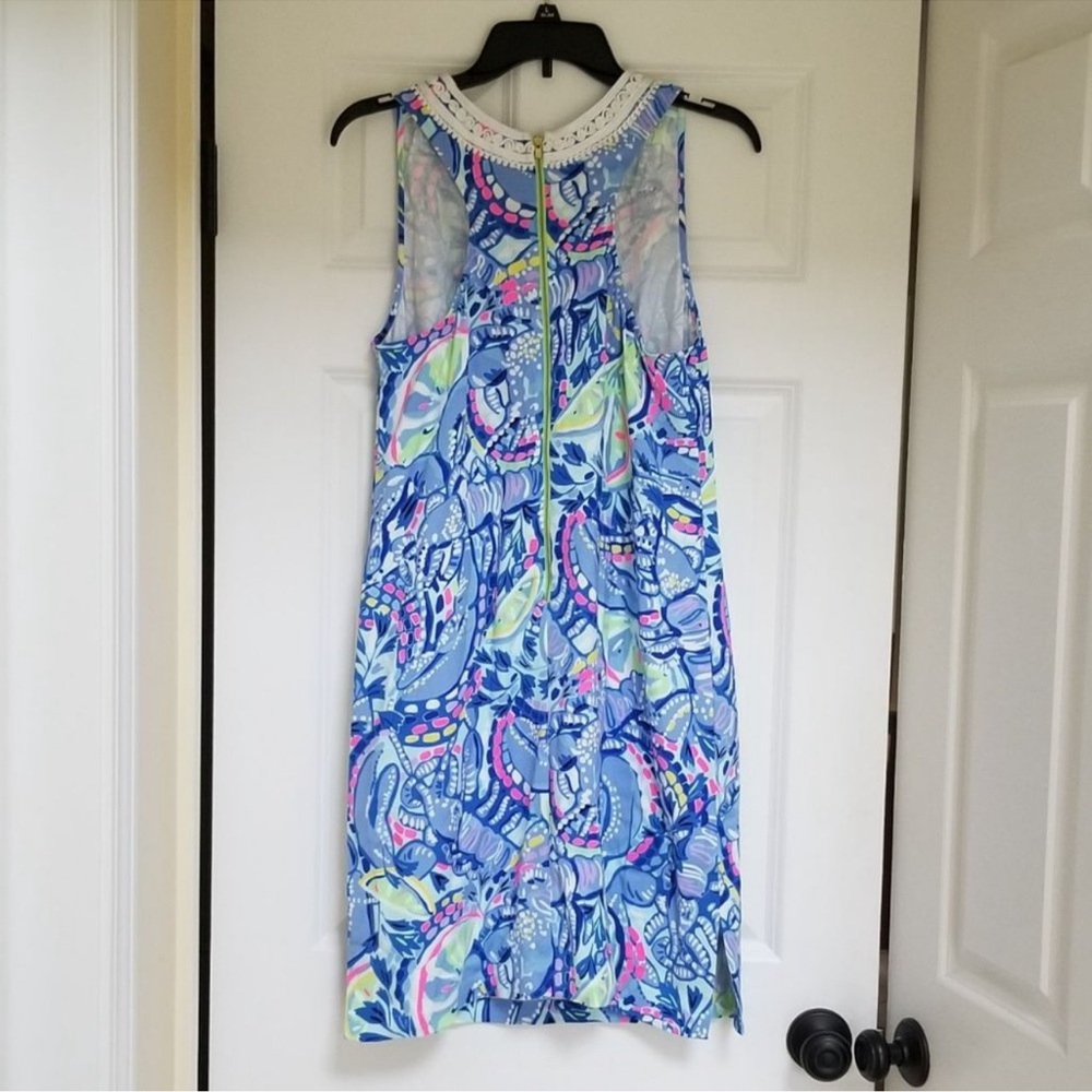 Lilly Pulitzer Vibrant Blue Dress with White Detailing - Picture 5 of 6